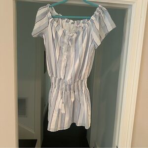 Parker Striped Off-Shoulder Dress